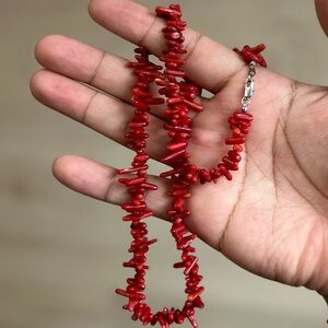 Red Coral Necklace, 20”
